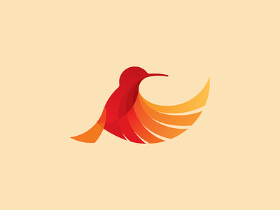 Bird illustration for a logo design bird hummingbird gradient illustration logo logo design mark red sign