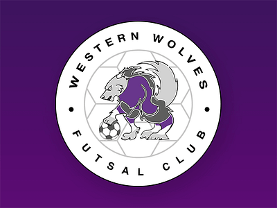 Western Wolves FC ball crest football futsal logo purple soccer wolf wolves