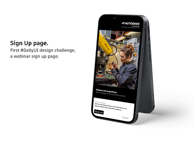 A Webinar Sign Up page autodesk dailyui design post ui ux