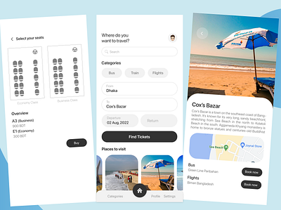 Ticket Booking App - UI app booking app graphic design ui