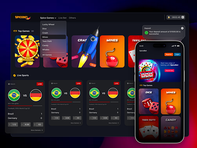 SpiceBet | Online Grambling Site bet bet site betting betting site crash game design fast game grambling graphic design ui