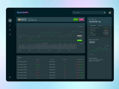 Tetris Market | Crypto Trading bitcoin crypto design trading ui website