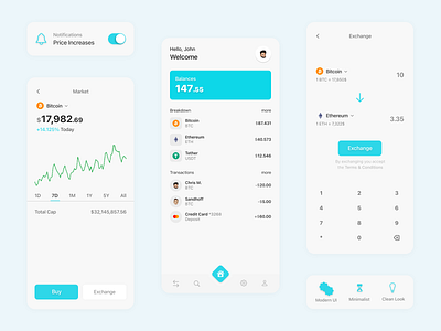 1Wallet | Crypto Wallet app design bitcoin blockchain crypto currency ethereum mobile wallet secure ui wallet