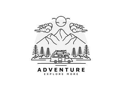 Camper van logo design hipster logo