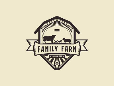 Vintage family farm house logo design design farmers logo