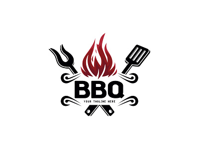 BBQ logo design for barbecue design logo stamp