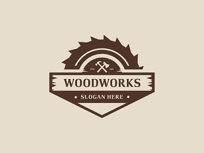 Classic vintage logo for woodwork company design gear logo vector