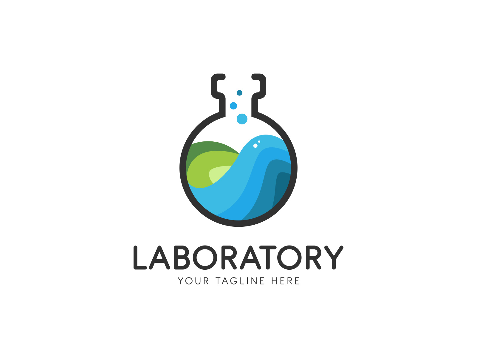 Laboratory icon medical test and chemical with bulbs and bottles by ...