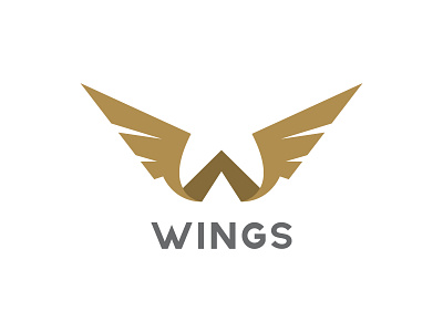 Wings template icon Aircraft logo design inspiration design gold logo vector