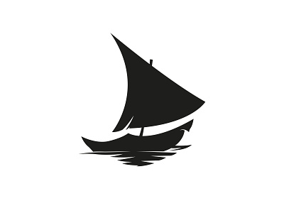 Silhouette of Wooden Ship, Dhow Logo Design Vector