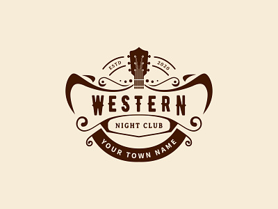 Guitar music vintage retro western night club bar