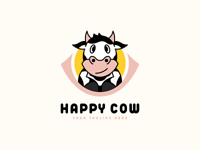 happy cow vector icon illustration logo design design logo meat vector