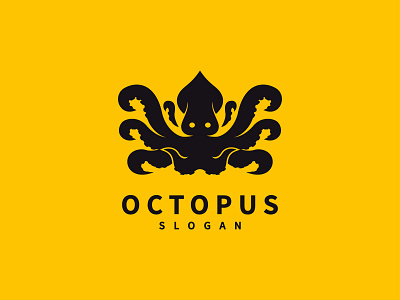 Octopus silhouette logo vector illustration