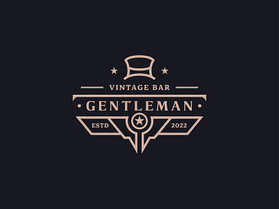 Gentleman cloth apparel label logo design circle design logo vector