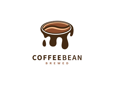 Coffee bean drop icon logo design, Coffee bean brewed vector cup design logo vector