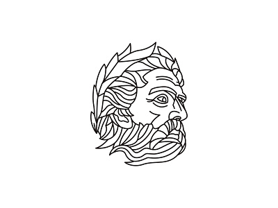 Greek god logo design with line art style vector illustration design hades logo vector