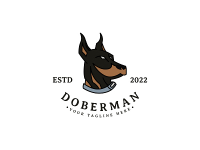 Doberman vintage vector logo design illustration design guard logo vector