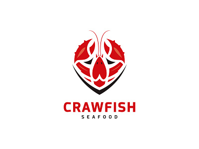 Crawfish lobster seafood logo design, prawn vector illustration