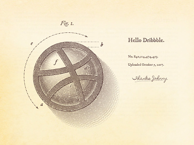 Dribbble Debut - Technical Illustration debut hatching patent drawing technical illustration vintage