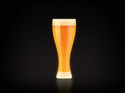 Golden Brown alcohol beer drink glass vector