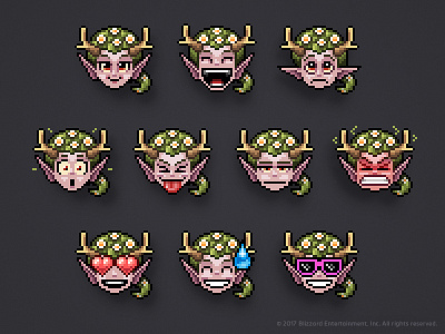 Lunara Emojis blizzard emojis game heroes of the storm pixel art warcraft