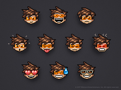 Tracer Emojis blizzard emojis game heroes of the storm overwatch pixel art