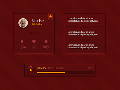 Red Gold UI - Part 3 media player profile ui