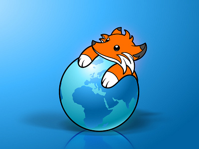 Firefox firefox fox globe vector