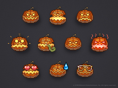 Sapper Emojis blizzard emojis game halloween hallows end heroes of the storm pixel art pumpkin