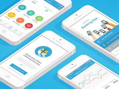 iOS Social Banking App app banking design finance free ios iphone login material menu psd signup