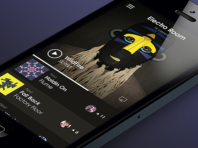 Music App airplay app button icon menu mockup music network player psd sketch social