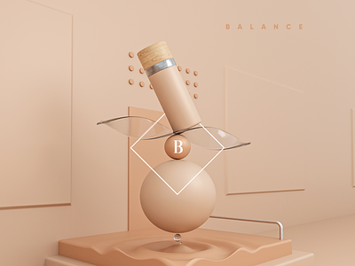 Balance 3d balance c4d colors digitalart geometry illustration pastels photoshop render shapes surreal