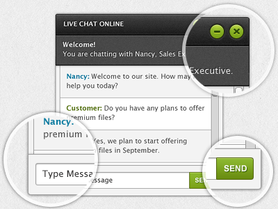 Chat Widget app application buttons chat customer support live chat support texture ui widget