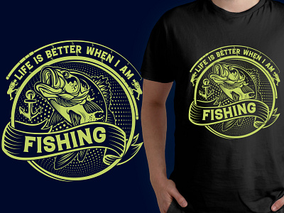 Fishing T-Shirt Design design fishing tshirt graphic design illustration retro t shirt t shirt vector t shirt vintage t shirt