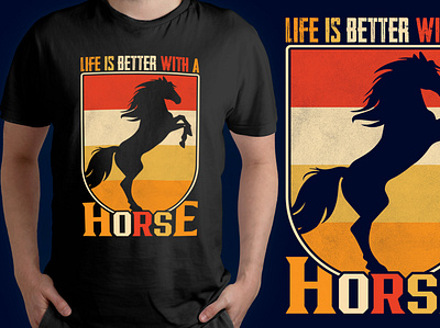 Horse T-Shirt Design graphic design illustration retro t shirt summer t shirt t shirt t shirt design vintage t shirt