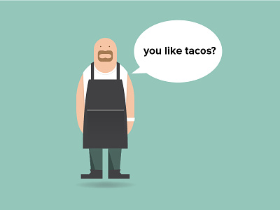 Taco Man Illustration beard butch challenge character flat illustration ird man taco