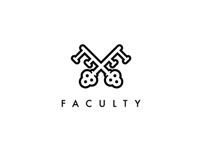 Playing with some variations faculty illustration key logo vintage x