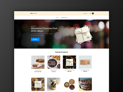 Moustache Milk & Cookie Bar Homepage banner ecommerce homepage products