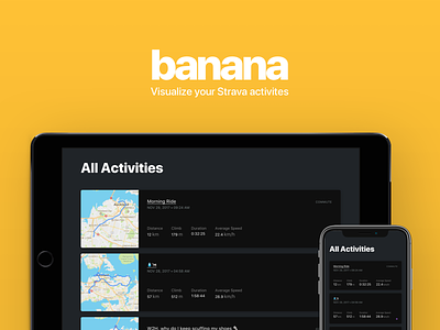 Banana - Visualize your Strava Activities app banana cycling design product responsive sports strava