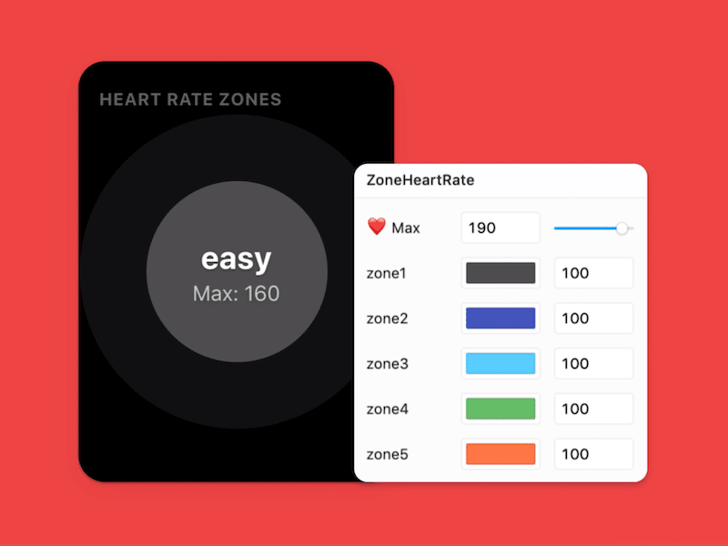 Framer X Heart Rate Zones animation design framer heart interaction product rate ui zones