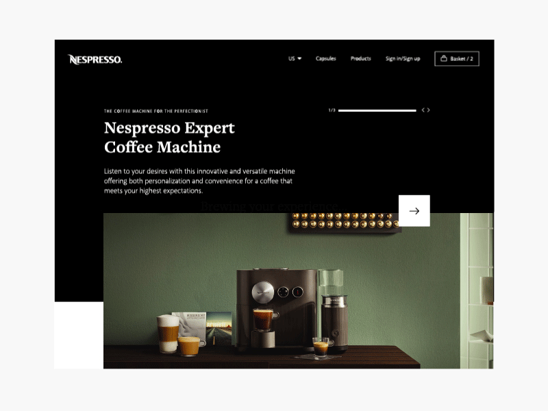 Nespresso Animated after effects animation dribbble gif hero landing page parallax product ui ux web website