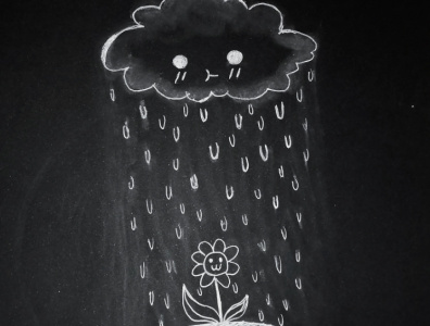 Cute cloud pouring cloud cute drawing illustration