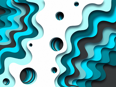 Malachite color depth illustration layers web design