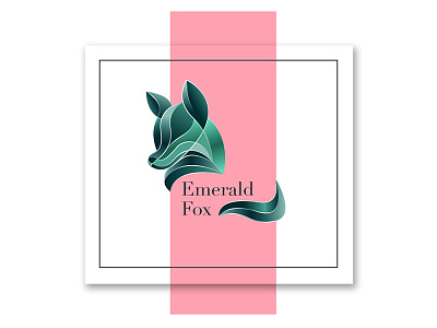 Emerald Fox gradient green illustration logo