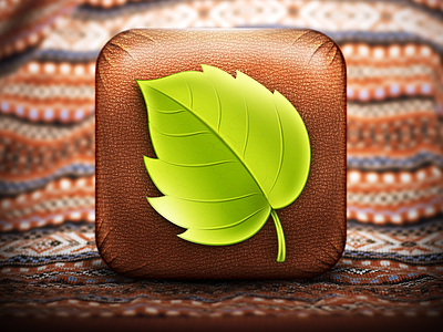 WholeApp icon app best button cover covered experience green icon icons ios ipad iphone leaf leather leathern natural nature pattern skeuomorph skeuomorphic skeuomorphism texture tree ui user user interface vegan vegetarian wood wooden