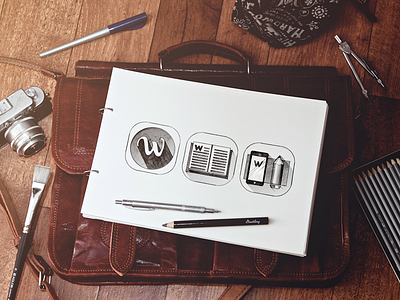 Wordie Sketches best book draft icon ios iphone letterung pencil sketch sketchbook ui word