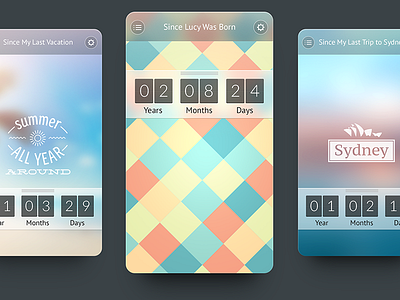 My Day app best countdown day flat flipper interface ios iphone pattern ui ux