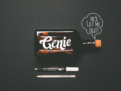 Genie in the Bottle best bottle calligraphy chalk chalkboard font genie lettering pencil type typography vsco
