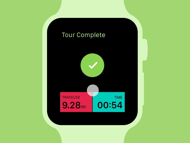 Komoot available for Apple Watch animation apple watch best dashboard gif interaction interface ios 8 komoot mobile navigation product design route speed statistics stats time tour tracking ux