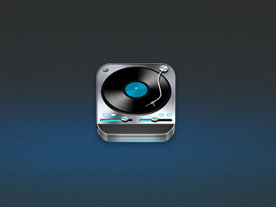 Dj icon app best chrome dance disco dj icon icons ios iphone metal music neon party record slider smart sound vinyl